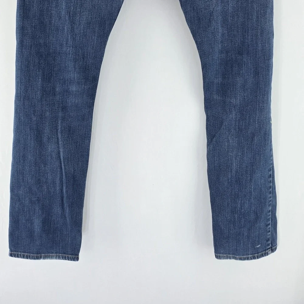 Levis Jeans Mens 32x32 Blue Medium Wash Slim Straight‎ Stretch Denim Casual Y2K